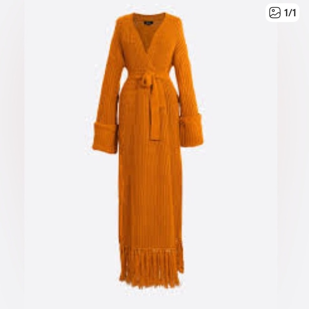 Hanifa Long Sleeve Knit Dress - Vibrant Orange